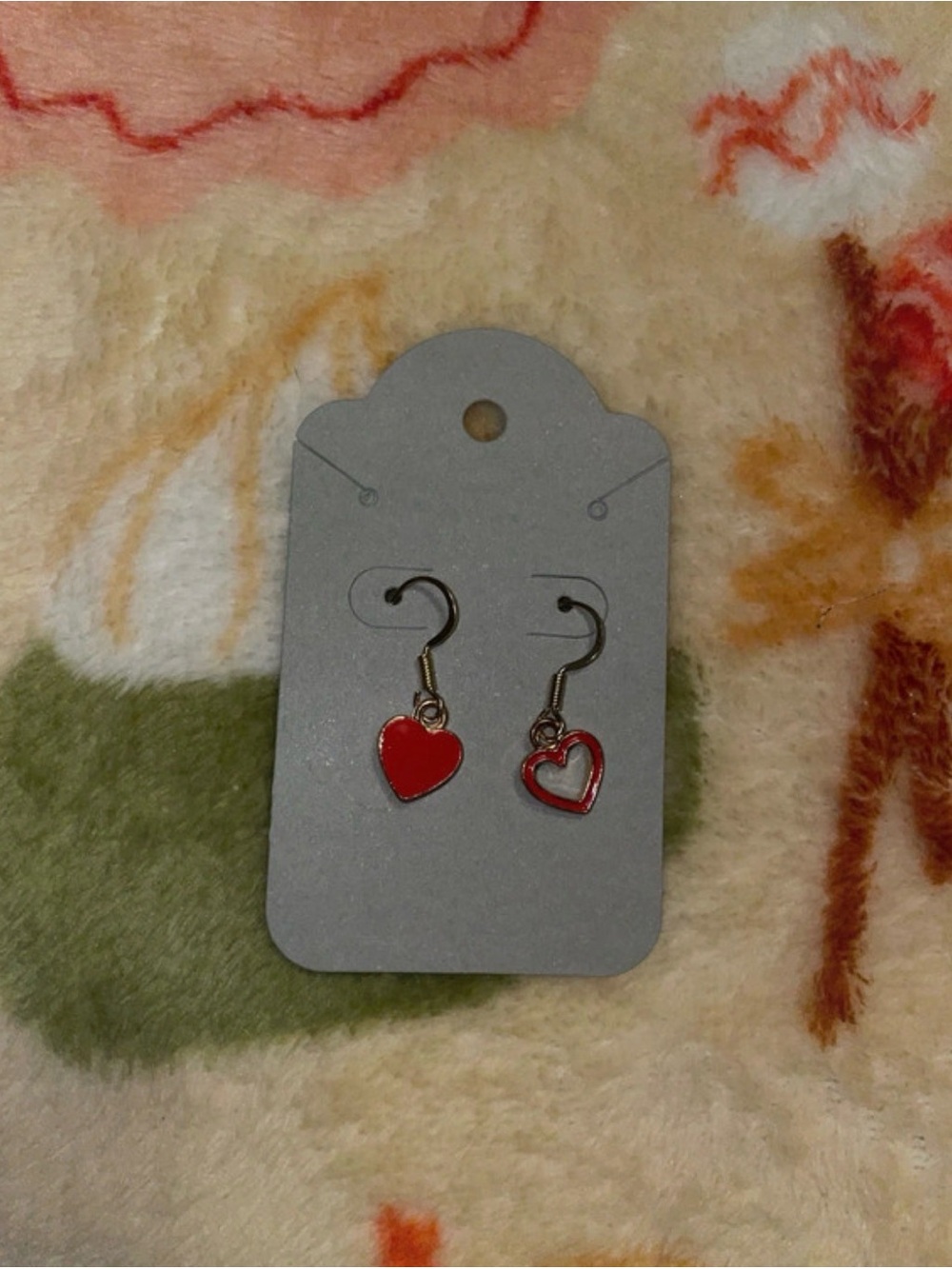 Red Heart Drop Dangle Earrings for Women
